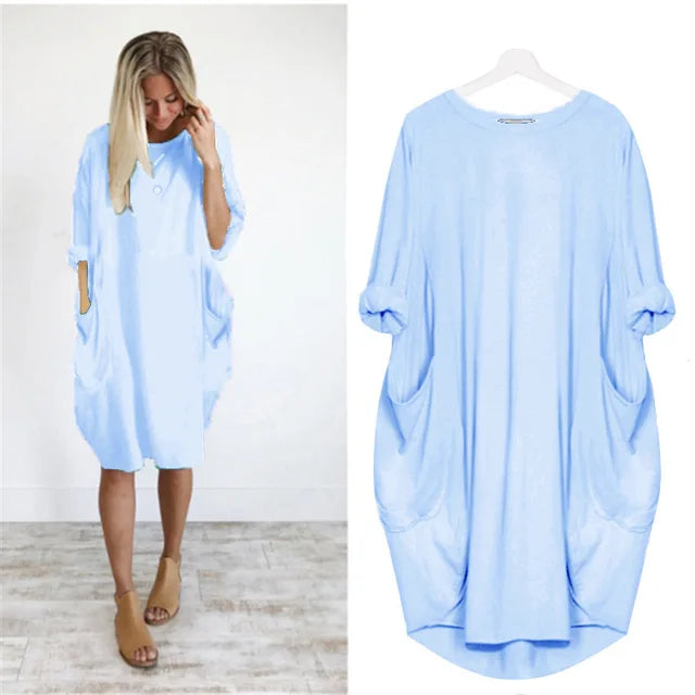 Luna™ | Bequemes Ewiges Kleid mit praktischen Taschen