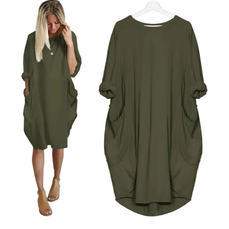 Luna™ | Bequemes Ewiges Kleid mit praktischen Taschen