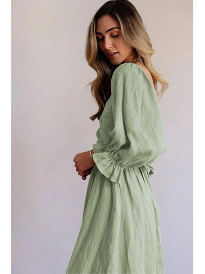 Valentina | Französisches Kleid mit gerüschten Ärmeln