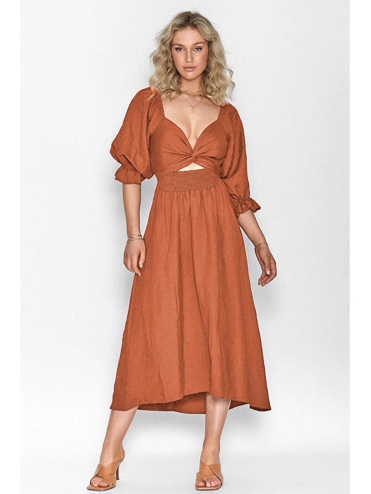 Valentina | Französisches Kleid mit gerüschten Ärmeln
