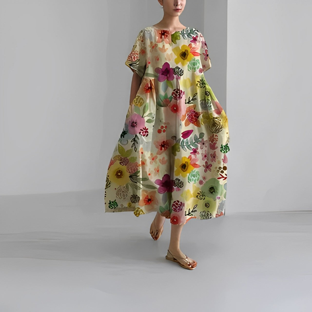 Amelia - Bohème-Kleid mit Blumenmuster