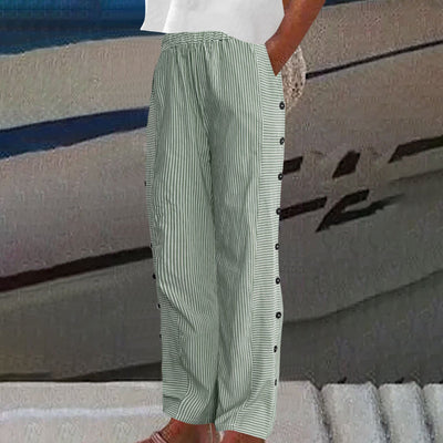 Sera™ - Gestreifte Hose mit Knopfleiste