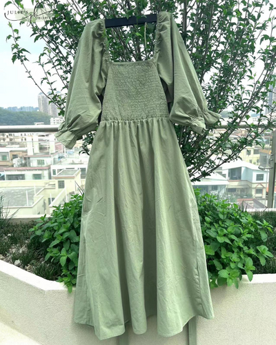 Valentina | Französisches Kleid mit gerüschten Ärmeln