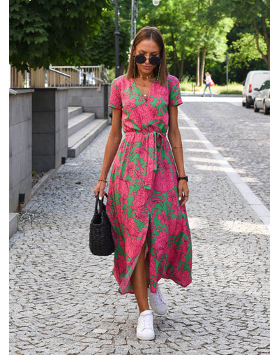 Evie™ - Stilvolles Kleid mit spitzem Ausschnitt
