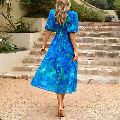 Jenny - Mittellanges Kleid mit V-Ausschnitt