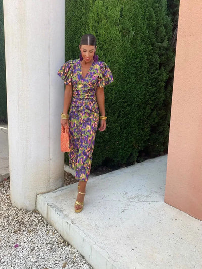 Loren - Lebendiges Kleid mit Puffärmeln