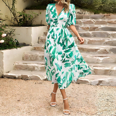 Jenny - Mittellanges Kleid mit V-Ausschnitt