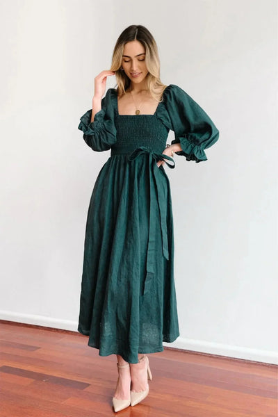 Valentina | Französisches Kleid mit gerüschten Ärmeln