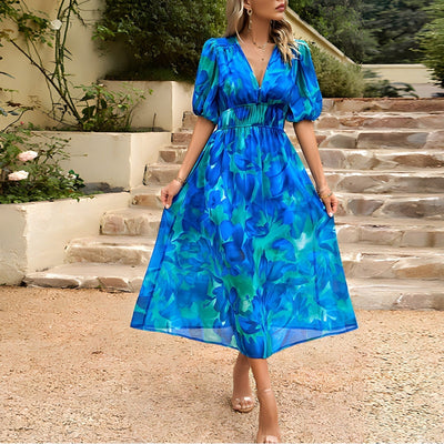 Jenny - Mittellanges Kleid mit V-Ausschnitt