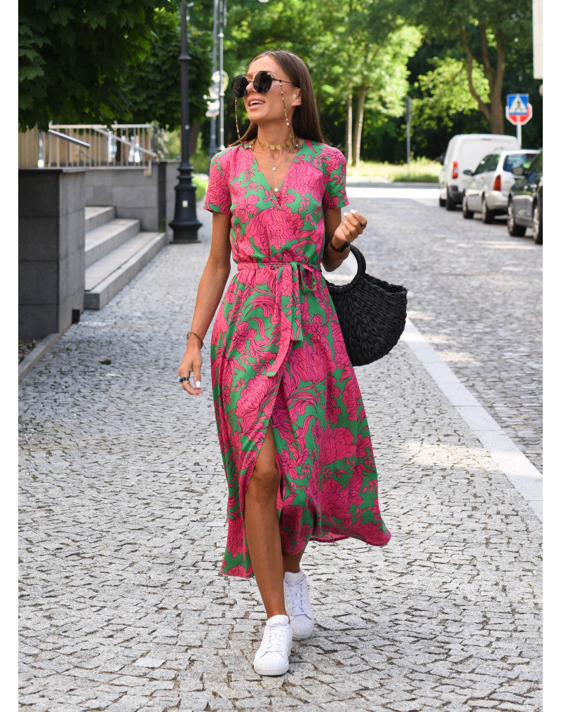 Evie™ - Stilvolles Kleid mit spitzem Ausschnitt