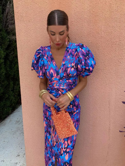 Loren - Lebendiges Kleid mit Puffärmeln