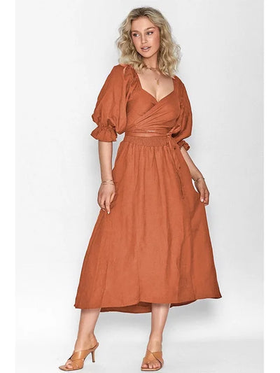 Valentina | Französisches Kleid mit gerüschten Ärmeln