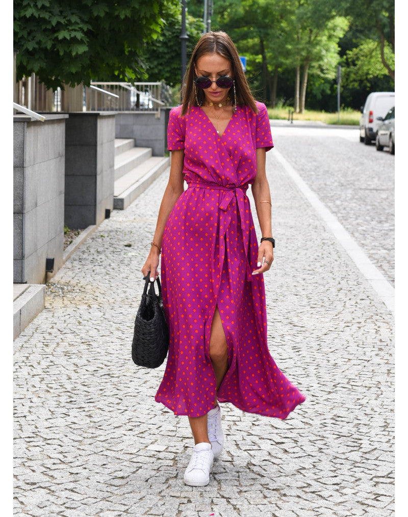 Evie™ - Stilvolles Kleid mit spitzem Ausschnitt