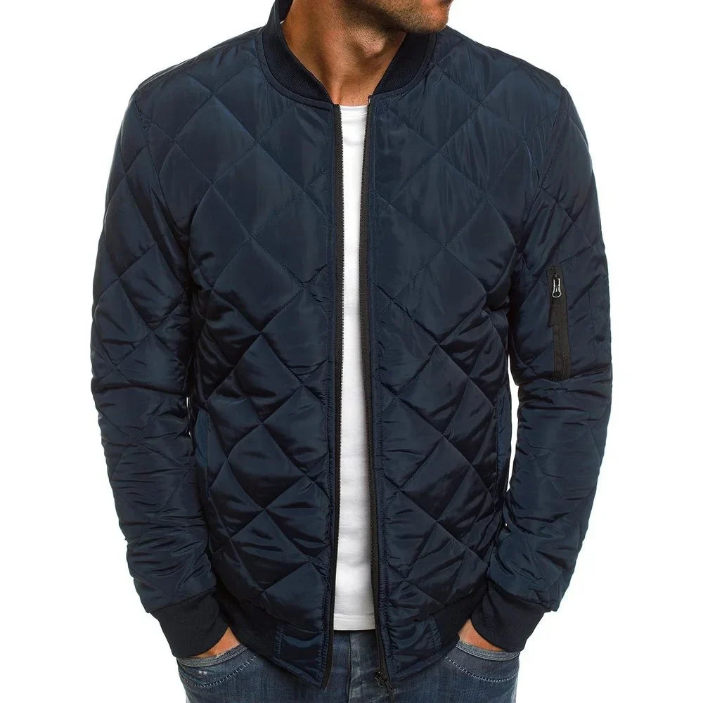 AMBROSE | HOCHWERTIGE FREIZEITJACKE MIT RAUTENMUSTER