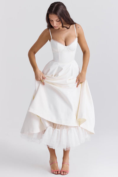 Cordelia | Zartes Kleid mit Tüll-Akzent