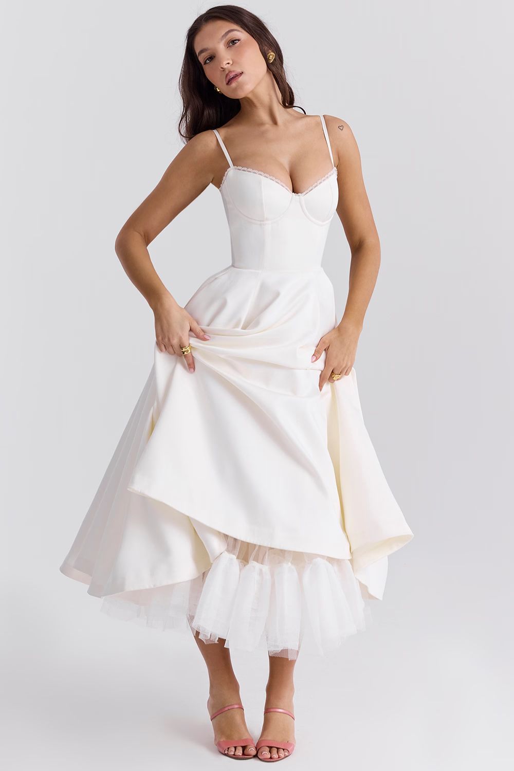 Cordelia | Zartes Kleid mit Tüll-Akzent