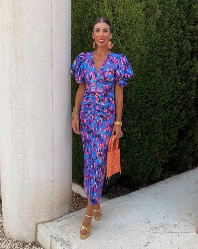 Loren - Lebendiges Kleid mit Puffärmeln
