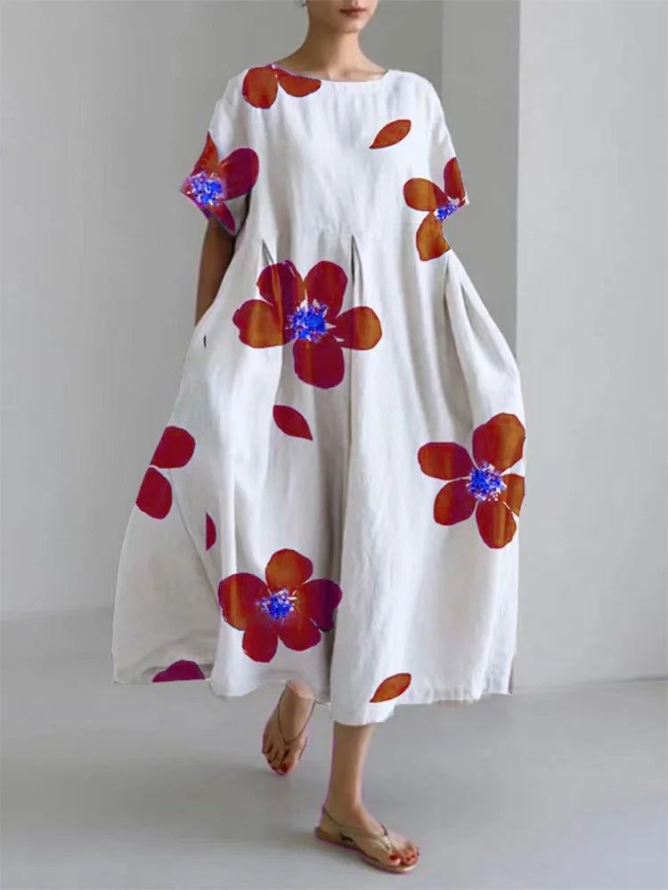 CATERINA | Langes Sommerkleid mit bunten Blumen und weichem Tragekomfort für sonnige Tage