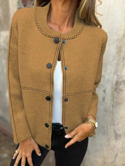 Frida | Damen Strickjacke mit Knopfleiste Pullover