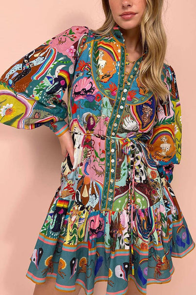 Unishe™ - Lässiges Graffiti-Minikleid