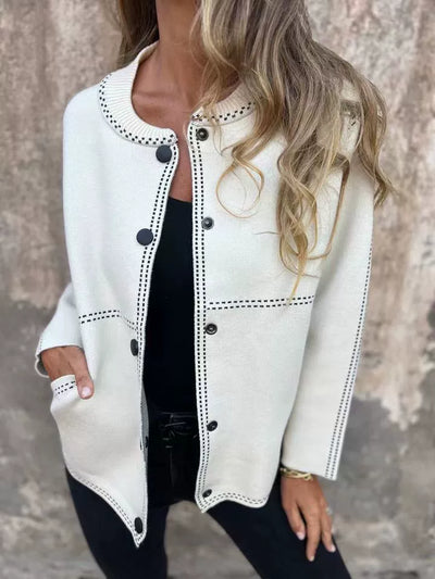 Frida | Damen Strickjacke mit Knopfleiste Pullover