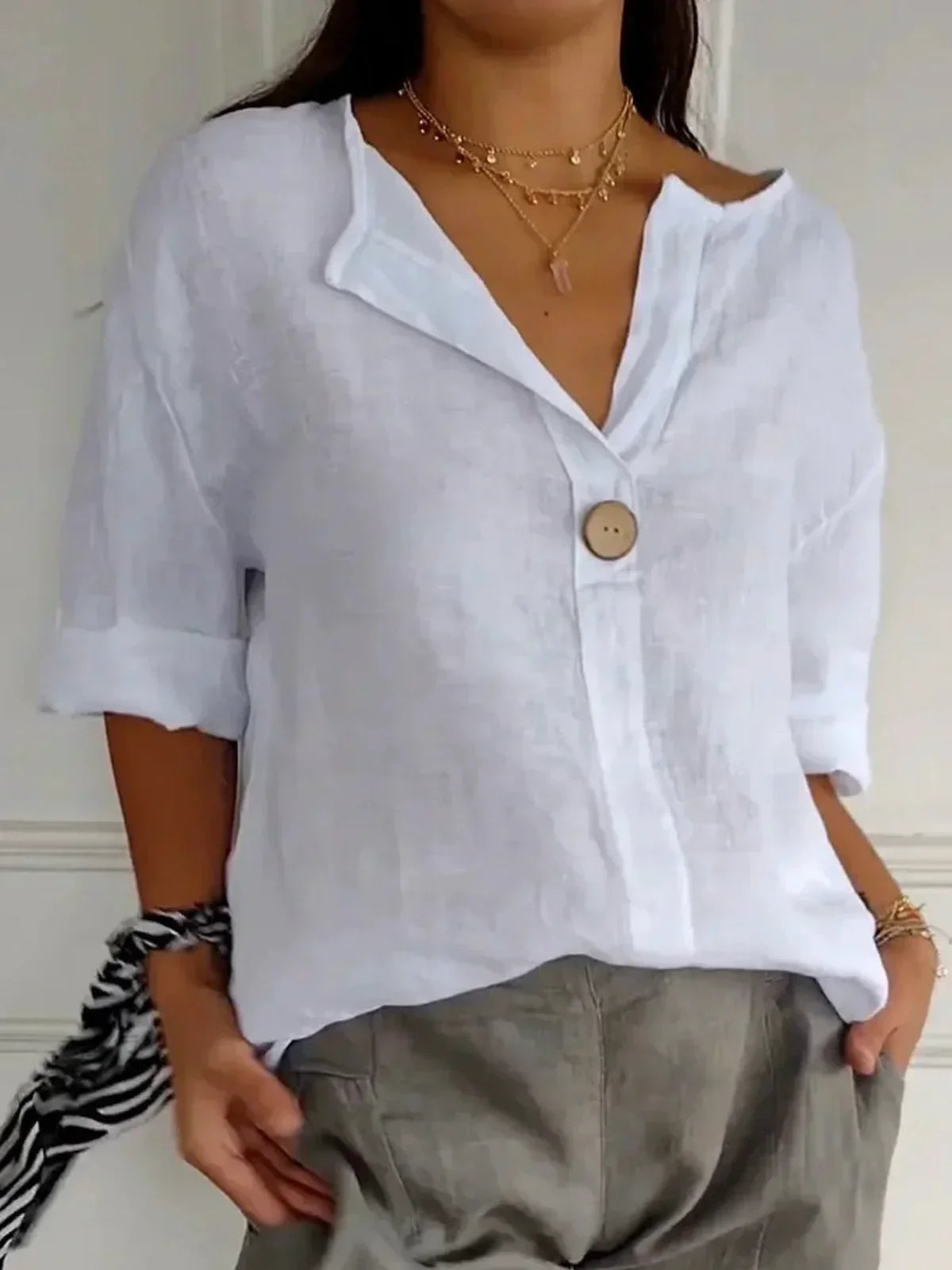 Jessa™ - Lässige Bluse mit V-Ausschnitt