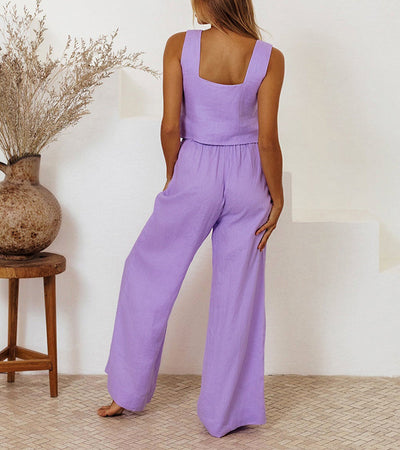 Megan™ - Minimalistisches Oberteil und weit geschnittene Hose im Set