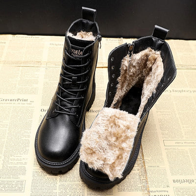Julia™ - Schwarze Winterstiefel aus Leder