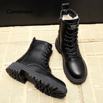 Julia™ - Schwarze Winterstiefel aus Leder