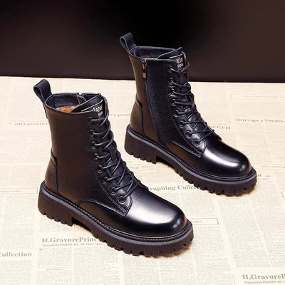 Julia™ - Schwarze Winterstiefel aus Leder