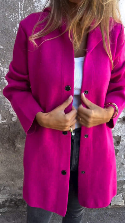 ELISA | Lässige einreihige Jacke mit Kapuze