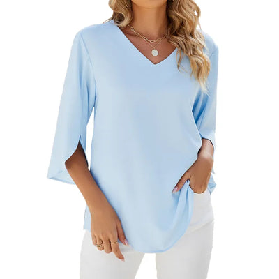 CARA - Bluse mit V-Ausschnitt
