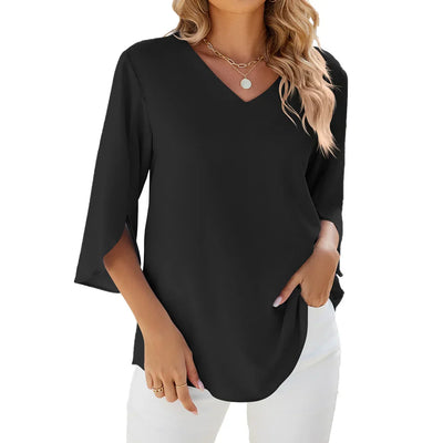 CARA - Bluse mit V-Ausschnitt