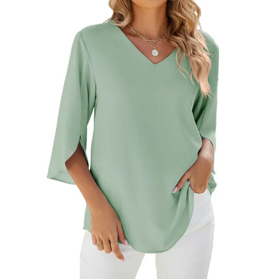 CARA - Bluse mit V-Ausschnitt