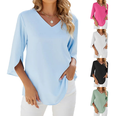 CARA - Bluse mit V-Ausschnitt