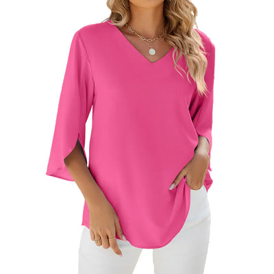 CARA - Bluse mit V-Ausschnitt