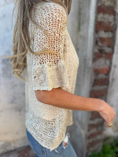 Ivonie™ - Elegantes TextuRot-Oberteil