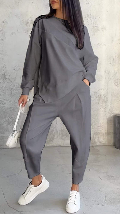 Babette | Zweiteiliges Set mit Rundhalsausschnitt und langen Ärmeln