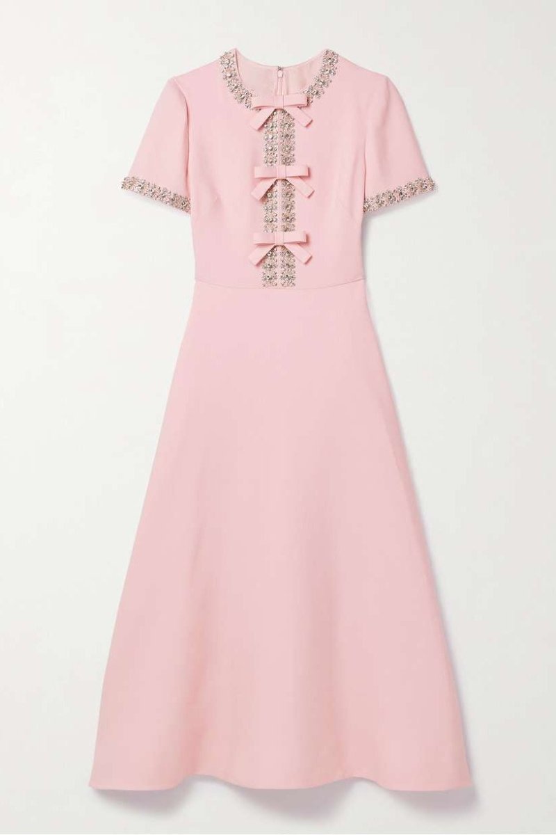 Zoe Midikleid mit Schleifenknoten und Kristallverzierung